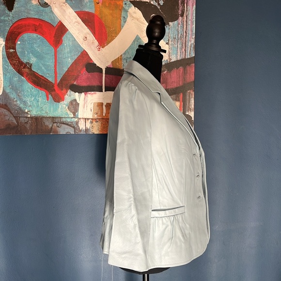 Spiegel Leather Light Blue Jacket - Picture 2 of 10